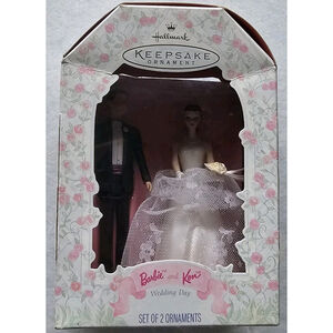 Hallmark 1997 Barbie Ken Wedding Day Ornaments 5th in Nostalgic Series Keepsake